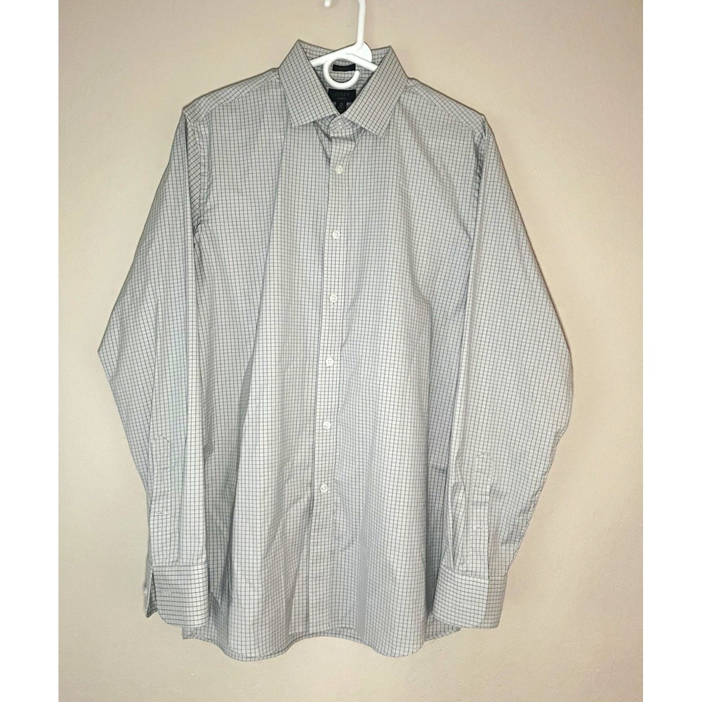 J.CREW Ludlow Classic Dress Shirt White Check 16 35 100% Cotton 20" Chest - Picture 1 of 10